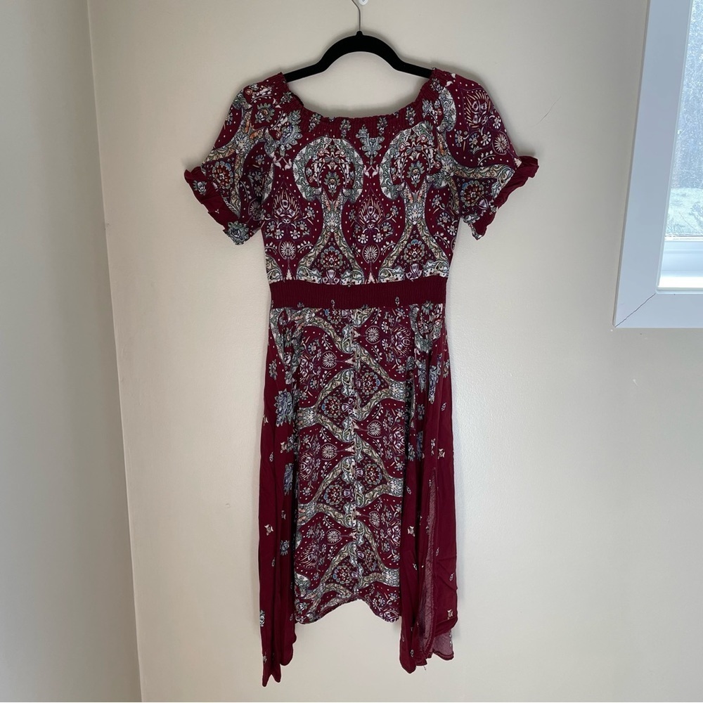JAASE Tree Of Life Off Shoulder Boho Asymmetrical, Side & Front Slits,MI…
